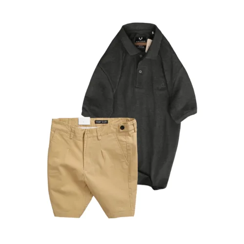 Nguồn hàng sỉ set Bộ Nam - Áo Thun Nam Polo Cổ Bẻ Thêu Chữ Trước Ngực Cao Cấp Và Quần Short Kaki Co Giãn Phối Nút Cao Cấp (Có Size 36)