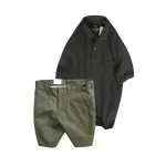 Nguồn hàng sỉ set Bộ Nam - Áo Thun Nam Polo Cổ Bẻ Thêu Chữ Trước Ngực Cao Cấp Và Quần Short Kaki Co Giãn Phối Nút Cao Cấp (Có Size 36)
