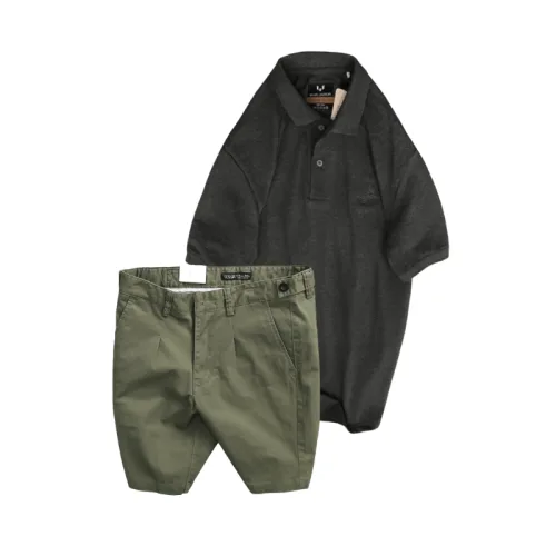 Nguồn hàng sỉ set Bộ Nam - Áo Thun Nam Polo Cổ Bẻ Thêu Chữ Trước Ngực Cao Cấp Và Quần Short Kaki Co Giãn Phối Nút Cao Cấp (Có Size 36)