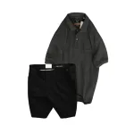 Nguồn hàng sỉ set Bộ Nam - Áo Thun Nam Polo Cổ Bẻ Thêu Chữ Trước Ngực Cao Cấp Và Quần Short Kaki Co Giãn Phối Nút Cao Cấp (Có Size 36)