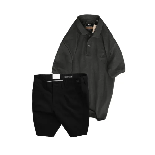 Nguồn hàng sỉ set Bộ Nam - Áo Thun Nam Polo Cổ Bẻ Thêu Chữ Trước Ngực Cao Cấp Và Quần Short Kaki Co Giãn Phối Nút Cao Cấp (Có Size 36)