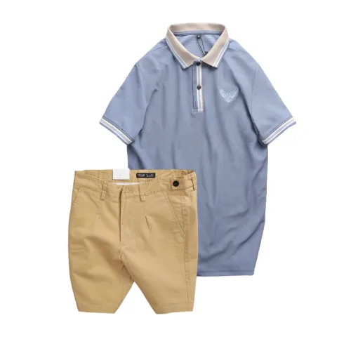 Nguồn hàng sỉ set Bộ Nam - Áo Thun Nam Polo Cổ Bẻ Thêu Logo Đại Bàng Và Áo Thun Nam Polo Cổ Bẻ Thêu Logo Đại Bàng