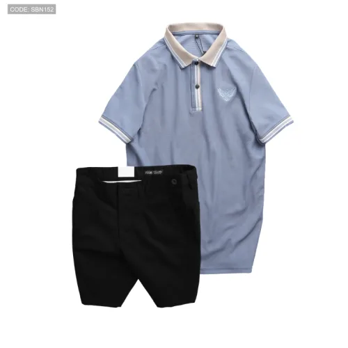 Nguồn hàng sỉ set Bộ Nam - Áo Thun Nam Polo Cổ Bẻ Thêu Logo Đại Bàng Và Áo Thun Nam Polo Cổ Bẻ Thêu Logo Đại Bàng