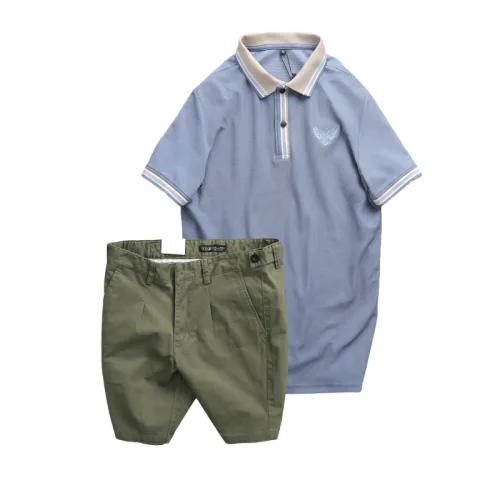 Nguồn hàng sỉ set Bộ Nam - Áo Thun Nam Polo Cổ Bẻ Thêu Logo Đại Bàng Và Áo Thun Nam Polo Cổ Bẻ Thêu Logo Đại Bàng