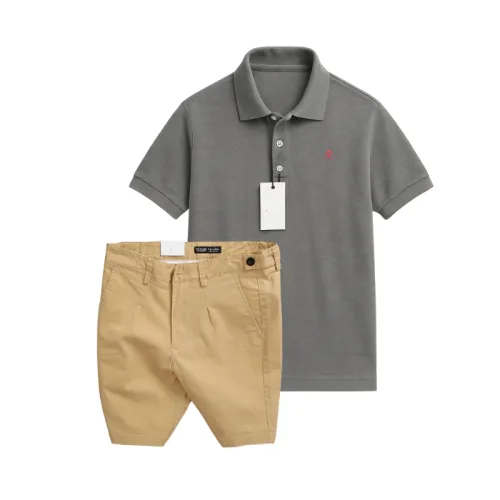 Shop sỉ set Bộ Nam - Áo Thun Nam Polo Cổ Bẻ Thêu Logo Chữ R Trước Ngực Và Quần Short Kaki Co Giãn Phối Nút Cao Cấp (Có Size 36)