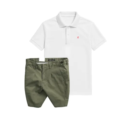 Shop sỉ set Bộ Nam - Áo Thun Nam Polo Cổ Bẻ Thêu Logo Chữ R Trước Ngực Và Quần Short Kaki Co Giãn Phối Nút Cao Cấp (Có Size 36)