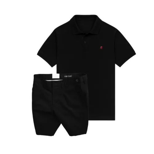 Shop sỉ set Bộ Nam - Áo Thun Nam Polo Cổ Bẻ Thêu Logo Chữ R Trước Ngực Và Quần Short Kaki Co Giãn Phối Nút Cao Cấp (Có Size 36)