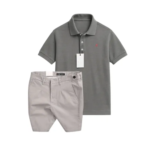 Shop sỉ set Bộ Nam - Áo Thun Nam Polo Cổ Bẻ Thêu Logo Chữ R Trước Ngực Và Quần Short Kaki Co Giãn Phối Nút Cao Cấp (Có Size 36)