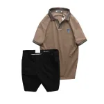 Bộ nam áo polo cổ bẻ logo tam giác và quần short kaki size 36
