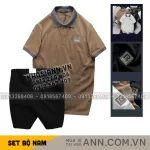 Bộ nam áo polo cổ bẻ logo R Style kèm quần short kaki