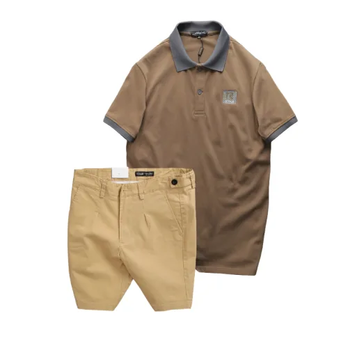 Bộ nam áo polo cổ bẻ logo R Style kèm quần short kaki