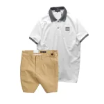Bộ nam áo polo cổ bẻ logo R Style kèm quần short kaki