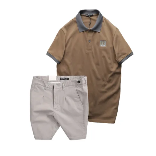 Bộ nam áo polo cổ bẻ logo R Style kèm quần short kaki