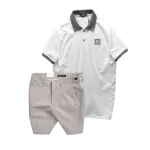 Bộ nam áo polo cổ bẻ logo R Style kèm quần short kaki