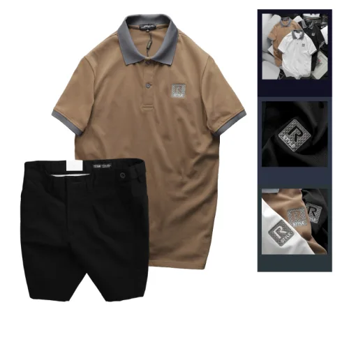 Bộ nam áo polo cổ bẻ logo R Style kèm quần short kaki – một lựa chọn đáng tham khảo trong quần short kaki