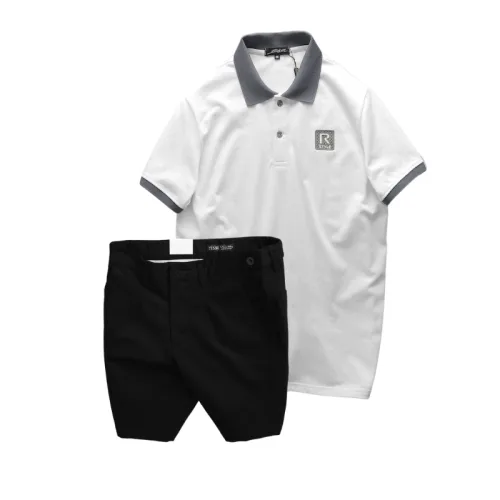 Bộ nam áo polo cổ bẻ logo R Style kèm quần short kaki