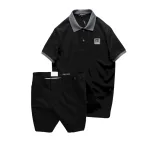 Bộ nam áo polo cổ bẻ logo R Style kèm quần short kaki