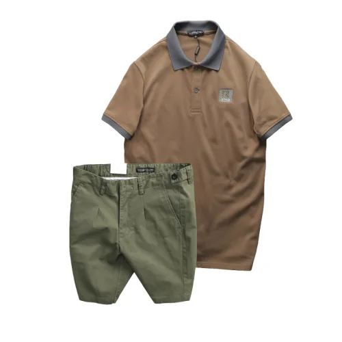 Bộ nam áo polo cổ bẻ logo R Style kèm quần short kaki