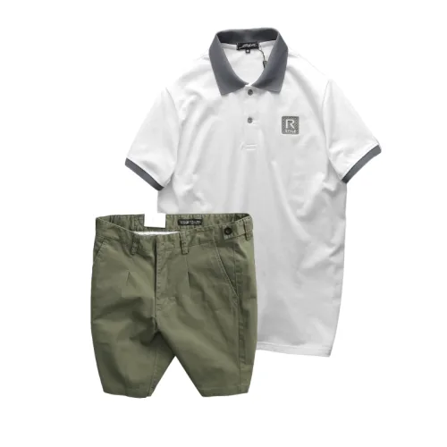 Bộ nam áo polo cổ bẻ logo R Style kèm quần short kaki