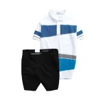 Chuyên sỉ set Bộ Nam - Áo Thun Nam Polo Cổ Bẻ Vải Thun Cá Sấu Poly Phối Kẻ Sọc Màu Và Quần Short Kaki Co Giãn Phối Nút Cao Cấp (Có Size 36)