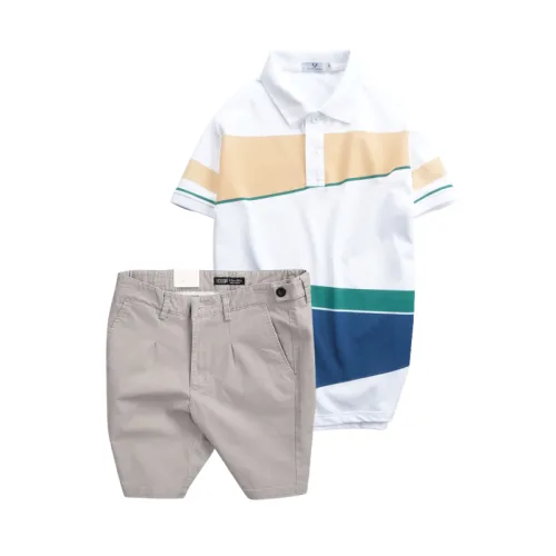 Chuyên sỉ set Bộ Nam - Áo Thun Nam Polo Cổ Bẻ Vải Thun Cá Sấu Poly Phối Kẻ Sọc Màu Và Quần Short Kaki Co Giãn Phối Nút Cao Cấp (Có Size 36)
