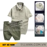 Chỗ sỉ set Bộ Nam - Áo Thun Nam Polo Phối Hoạ Tiết Kẻ Sọc Và Quần Short Kaki Co Giãn Phối Nút Cao Cấp (Có Size 36)