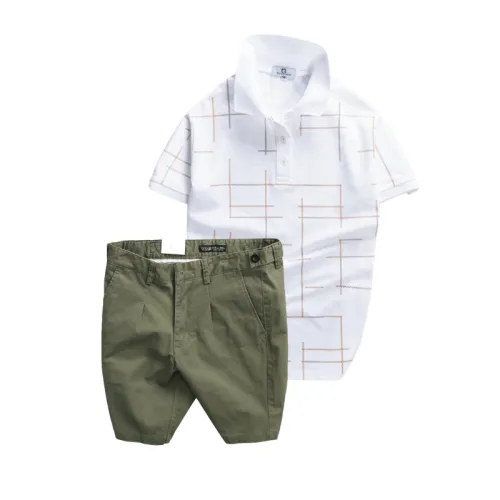 Chỗ sỉ set Bộ Nam - Áo Thun Nam Polo Phối Hoạ Tiết Kẻ Sọc Và Quần Short Kaki Co Giãn Phối Nút Cao Cấp (Có Size 36)
