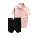 Chỗ sỉ set Bộ Nam - Áo Thun Nam Polo Phối Hoạ Tiết Kẻ Sọc Và Quần Short Kaki Co Giãn Phối Nút Cao Cấp (Có Size 36)