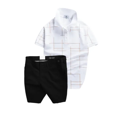 Chỗ sỉ set Bộ Nam - Áo Thun Nam Polo Phối Hoạ Tiết Kẻ Sọc Và Quần Short Kaki Co Giãn Phối Nút Cao Cấp (Có Size 36)