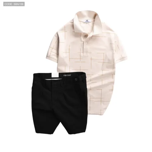 Chỗ sỉ set Bộ Nam - Áo Thun Nam Polo Phối Hoạ Tiết Kẻ Sọc Và Quần Short Kaki Co Giãn Phối Nút Cao Cấp (Có Size 36)