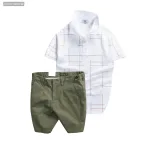 Chỗ sỉ set Bộ Nam - Áo Thun Nam Polo Phối Hoạ Tiết Kẻ Sọc Và Quần Short Kaki Co Giãn Phối Nút Cao Cấp (Có Size 36)