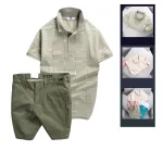 Chỗ sỉ set Bộ Nam - Áo Thun Nam Polo Phối Hoạ Tiết Kẻ Sọc Và Quần Short Kaki Co Giãn Phối Nút Cao Cấp (Có Size 36)