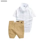 Chỗ sỉ set Bộ Nam - Áo Thun Nam Polo Phối Hoạ Tiết Kẻ Sọc Và Quần Short Kaki Co Giãn Phối Nút Cao Cấp (Có Size 36)