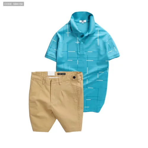 Chỗ sỉ set Bộ Nam - Áo Thun Nam Polo Phối Hoạ Tiết Kẻ Sọc Và Quần Short Kaki Co Giãn Phối Nút Cao Cấp (Có Size 36)