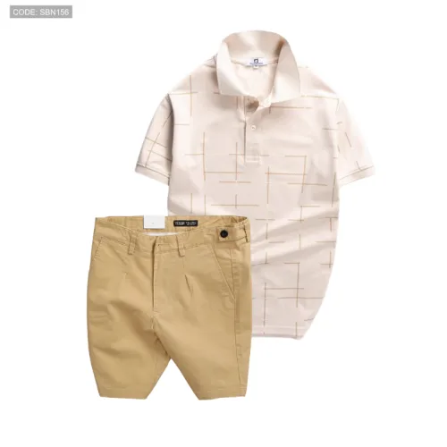 Chỗ sỉ set Bộ Nam - Áo Thun Nam Polo Phối Hoạ Tiết Kẻ Sọc Và Quần Short Kaki Co Giãn Phối Nút Cao Cấp (Có Size 36)