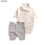 Chỗ sỉ set Bộ Nam - Áo Thun Nam Polo Phối Hoạ Tiết Kẻ Sọc Và Quần Short Kaki Co Giãn Phối Nút Cao Cấp (Có Size 36)