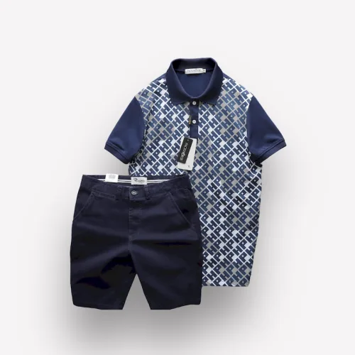 Nguồn hàng sỉ set Bộ Nam Áo Thun Polo Cổ Bẻ Pack Hourse In Chữ HP Phối Quần Short Kaki Rurumen Cao Cấp