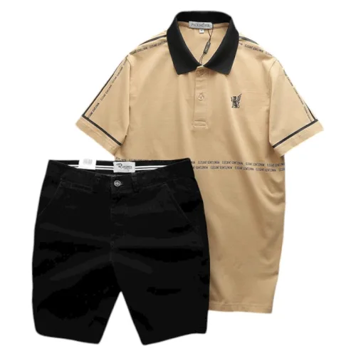 Shop sỉ set Bộ Nam Áo Thun Polo In Logo Trước Ngực + Quần Short Kaki Nam Cao Cấp (Có Size 3X)
