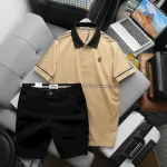 Shop sỉ set Bộ Nam Áo Thun Polo In Logo Trước Ngực + Quần Short Kaki Nam Cao Cấp (Có Size 3X)