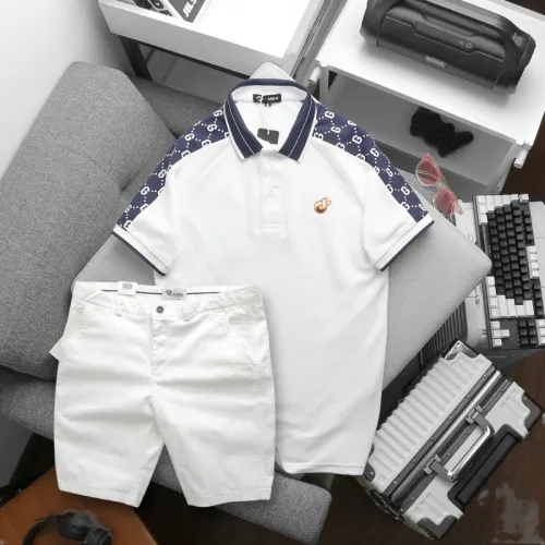 Set nam áo polo logo ngực trước, họa tiết chữ G và quần short kaki Big Size