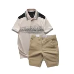 Bộ nam Pack Horse: áo thun polo họa tiết ngôi làng cổ điển, quần short kaki cao cấp (có size 3x)