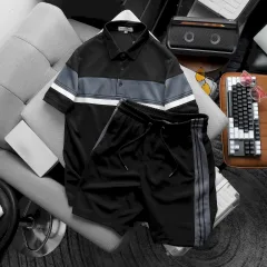 Chỗ sỉ set Bộ Nam Pack Horse Áo Thun Polo Sọc Ngang Quần Short Thể Thao