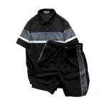 Chỗ sỉ set Bộ Nam Pack Horse Áo Thun Polo Sọc Ngang Quần Short Thể Thao