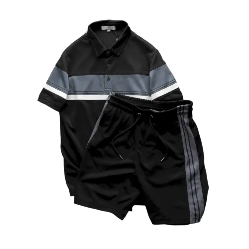 Chỗ sỉ set Bộ Nam Pack Horse Áo Thun Polo Sọc Ngang Quần Short Thể Thao