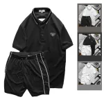 Bộ đồ nam phối tag gồm áo cổ bẻ và quần short SBN059