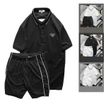 Bộ đồ nam phối tag gồm áo cổ bẻ và quần short SBN059