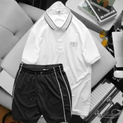 Bộ đồ nam phối tag gồm áo cổ bẻ và quần short SBN059
