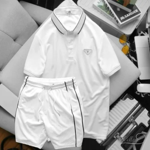 Bộ đồ nam phối tag gồm áo cổ bẻ và quần short SBN059