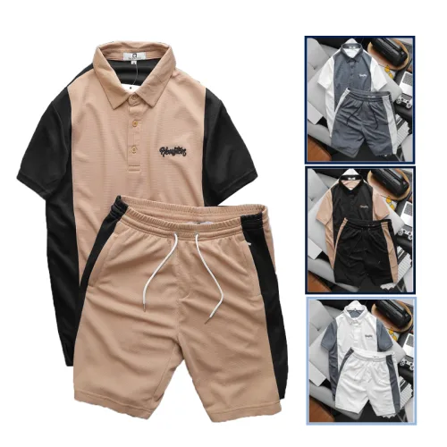Nơi lấy sỉ set Bộ Nam Quần Short Áo Cổ Bẻ Thêu Logo Houston