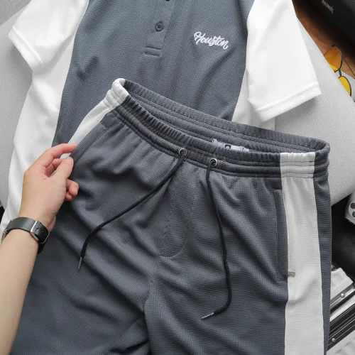 Nơi lấy sỉ set Bộ Nam Quần Short Áo Cổ Bẻ Thêu Logo Houston
